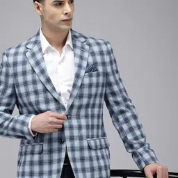 Park Avenue Checked Single-Breasted Formal Blazer-picture-19