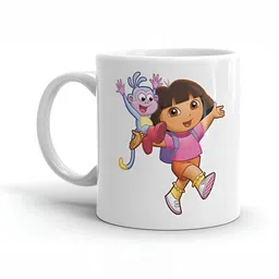 Mr UVD White & Pink Cartoon Characters Printed Ceramic Matte Mug 350 ml-image-34
