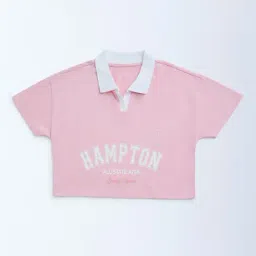 Y&F Kids by Westside Pink Text Printed Cotton T-Shirt-picture-16