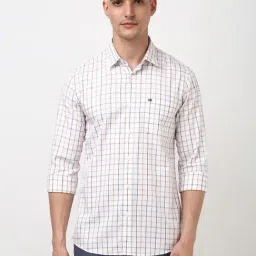 Peter England White Cotton Slim fit Checks Casual Shirt-picture-36