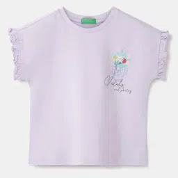 United Colors of Benetton Kids Purple Cotton Embroidered Top-image-25