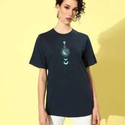 Dillinger Navy Cotton Graphic Print Oversized T-Shirt-picture-12