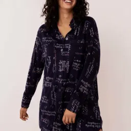 La Vie En Rose Blue Printed Night Shirt-picture-19