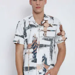 showoffff Showoff White Relaxed Fit Abstract Print Shirt-picture-46