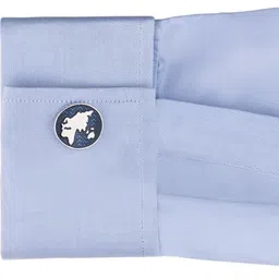 The Tie Hub Navy Blue Rhodium-Plated Quirky Cufflinks image 2