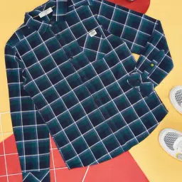 Pantaloons Junior Navy Checks Full Sleeves Shirt-image-14