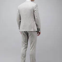 Van Heusen Skinny Fit Self Design Single-Breasted Three-Piece Formal Suits image 4