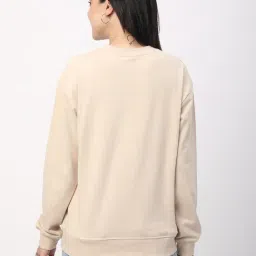 R&B Beige Cotton Graphic Printed Sweatshirt image 2