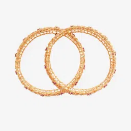 Kushal's Fashion Jewellery Ruby Gold Polished Zircon Bangle for Women image 4