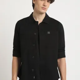 The Bear House Black Cotton Regular Fit Shacket-picture-29