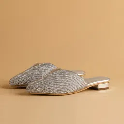 Eridani Women's Roop Silver Mule Shoes-image-1