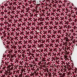 TOMMY HILFIGER Girls Multicolor Printed Regular Fit Shirt Dress image 3