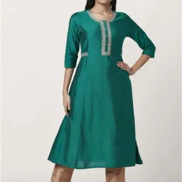 Rangmanch by Pantaloons Green Embroidered A Line Kurta-picture-29