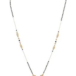 MEIRA JEWELLERY Gold-Plated Cubic Zirconia Studded & Artificial Beaded Mangalsutra image 4