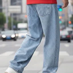 FALKRA Men Straight Fit Mid-Rise Light Fade Stretchable Jeans image 4