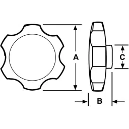 RS PRO Black Multiple Lobes Clamping Knob M8 Unthreaded Hole, 771724 image 3