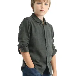 Rare Ones Boys Green Regular Fit Shirt image 3