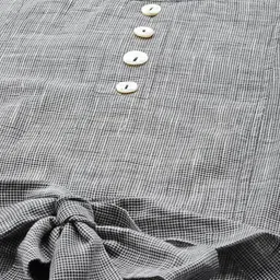 ether Kora Collection Black & White Handloom Sustainable Unbleached Fabric A-Line Dress image 2