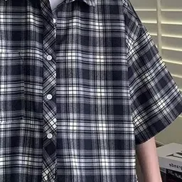 StyleCast x Revolte Checked Cutaway Collar Boxy Shirt image 2