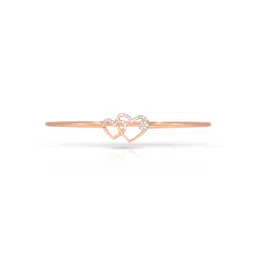 BHIMA 18K BIS Hallmark 750 Purity Rose Gold Duo Heart Diamond Bracelet-picture-29
