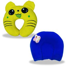 Chinmay Kids Mustard Seeds, Polyester Fibre Animals Baby Pillow Pack of 2 New Yellow, Blue-picture-26