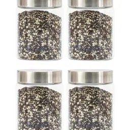 Femora Borosilicate Glass Screw Jar With Steel Lid, 350 ML, Set of 4-picture-8