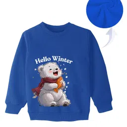 KAVEE Full Sleeves Bear Printed Sweatshirt - Royal Blue-picture-18