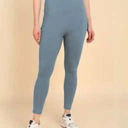 Zelena 95% Cotton 5% Elastane Solid Pre & Post Pregnancy Maternity Leggings - Blue-picture-24