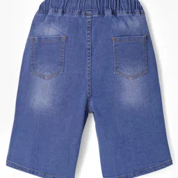 mark & mia Kookie Kids Knee Length Shorts With Patch Applique Detailing - Blue image 2