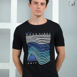 Dollar Men Pack of 2 Striped Round Neck Cotton Slim Fit T-shirts image 1
