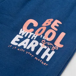 Tango Fleece Knit Full Length Woollen Pant With Text Print - Navy Blue image 3