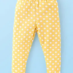 Babyhug Cotton Lycra Knit Full Length Leggings With Strech Floral Print Pack of 2 - Multicolor image 4