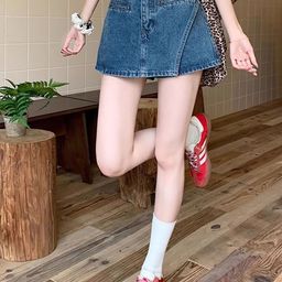 LULU & SKY Denim High-Rise Straight Mini Skirt-picture-10