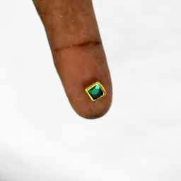 prabhasdesigns Green color 4mm Square Shape Kundan Stone 50 grams (Approx. 500 pcs) for DIY Green Beads image 4