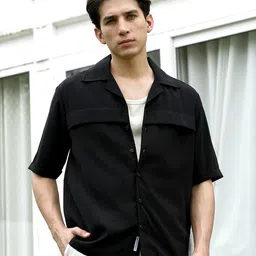 Campus Sutra Men Comfort Fit Solid Cuban Collar Cotton Casual Shirt-image-89