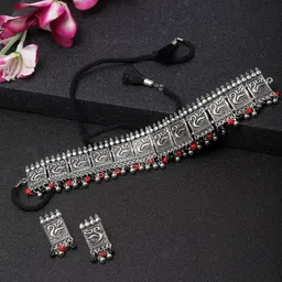 Moedbuille Women Silver-Plated Handcrafted Afghan Jewellery Set image 1