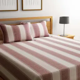 Romee Maroon 180 TC Bed Sheet Set-image-36