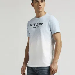 Pepe Jeans Stormy Sea Blue Cotton Slim Fit Ombre T-Shirt image 3