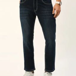 Thomas Scott Dark Blue Slim Fit Lightly Washed Jeans-picture-3