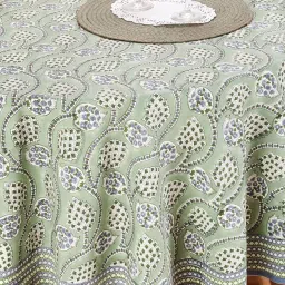 Fabindia Coramandel Turquoise Cotton Curtains image 3