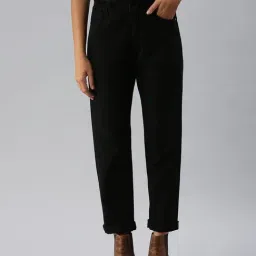 SHOWOFF Clean Look Black Straight Fit Denim Jeans-image-54