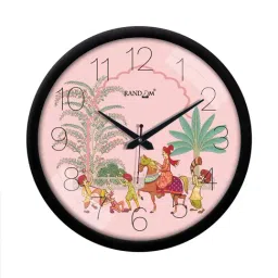 Random Pink & Black Printed Wall Clock image 3