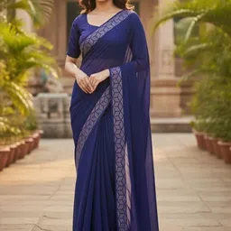 Moda Rapido Woven Design Beads and Stones Poly Georgette Designer Saree-picture-23