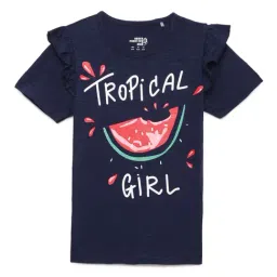 Under Fourteen Only Kids Navy Printed T-Shirt-picture-15