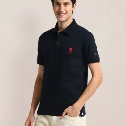 U.S. Polo Assn. Black Cotton Slim Fit Polo T-Shirt image 3