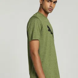 Puma Olive Regular Fit Logo Print Training T-Shirt image 3