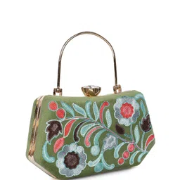 WOMEN MARKS Embroidered Box Clutch image 2