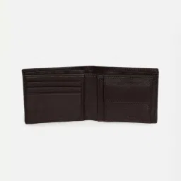 Allen Solly Brown Textured Leather Bi-Fold Wallet for Men image 3