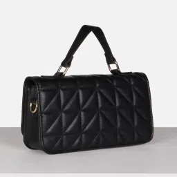 Van Heusen Black Quilted Cross Body Bag image 3