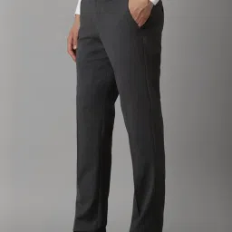 Louis Philippe Grey Slim Fit Texture Trousers image 3